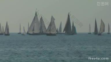 帆船比赛期间在地中海的<strong>旧</strong>帆船